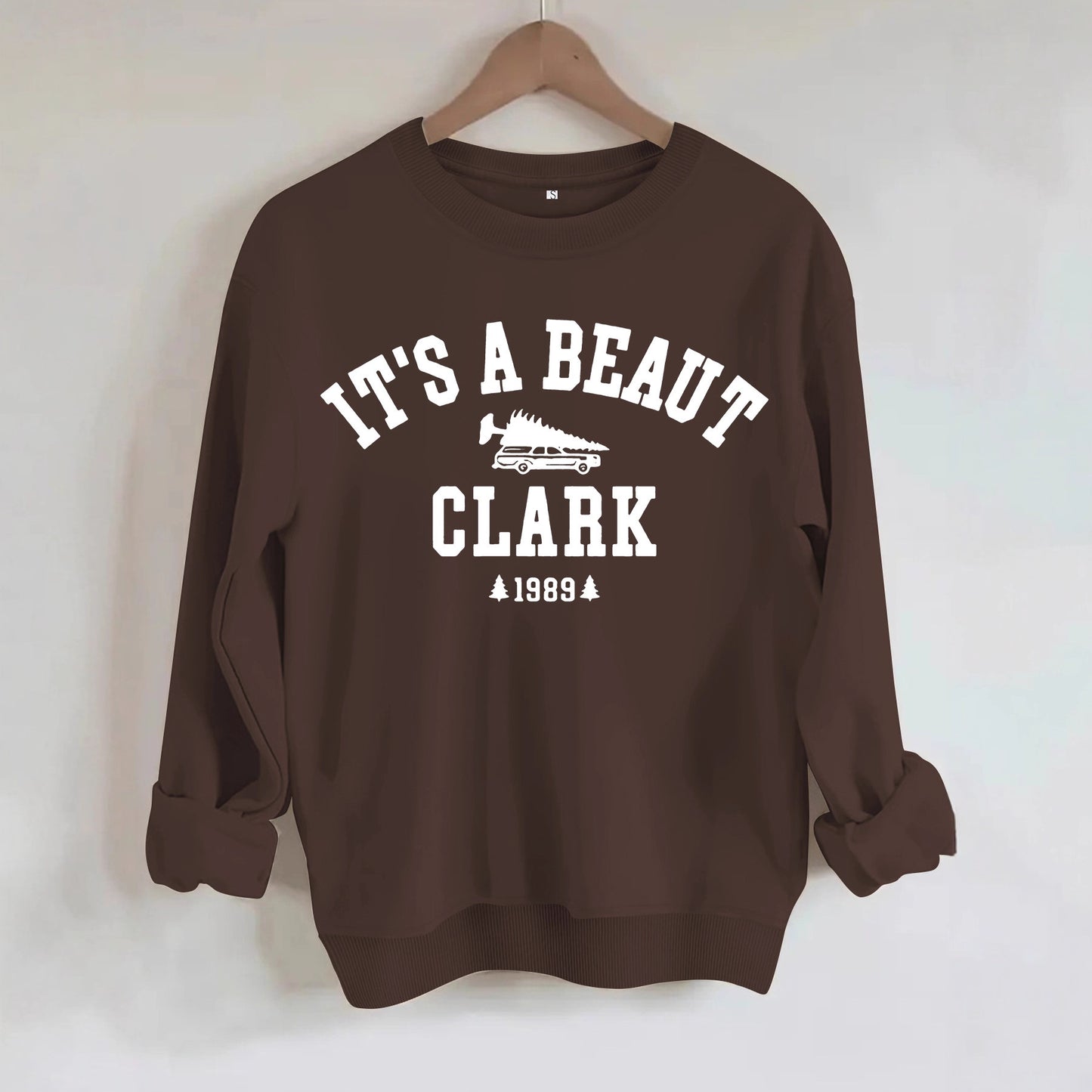 Beautiful Clark 1989 vintage Christmas print hoodie