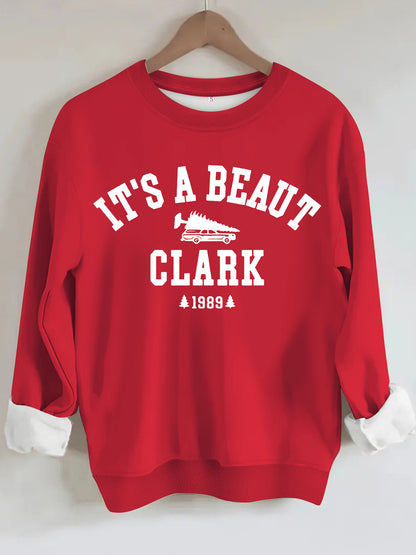 Beautiful Clark 1989 vintage Christmas print hoodie
