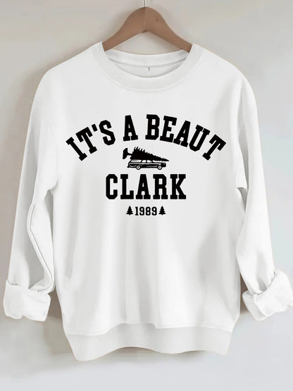 Beautiful Clark 1989 vintage Christmas print hoodie