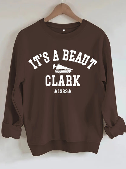 Beautiful Clark 1989 vintage Christmas print hoodie