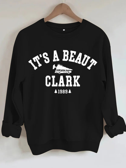 Beautiful Clark 1989 vintage Christmas print hoodie