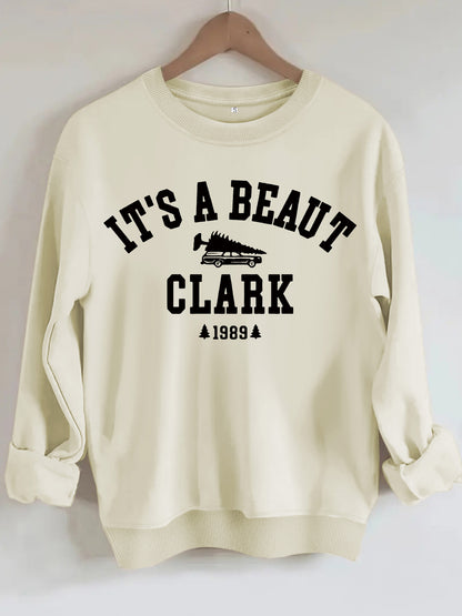 Beautiful Clark 1989 vintage Christmas print hoodie