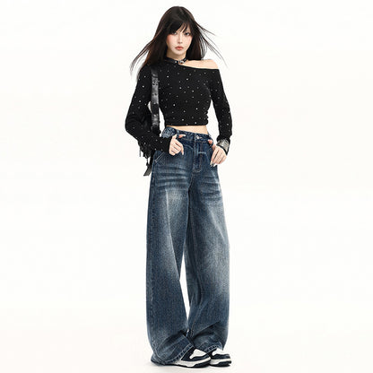 High-Fall Straight Leg Wide-Leg Casual Pants for Women Summer Fashion Loose Fit Style